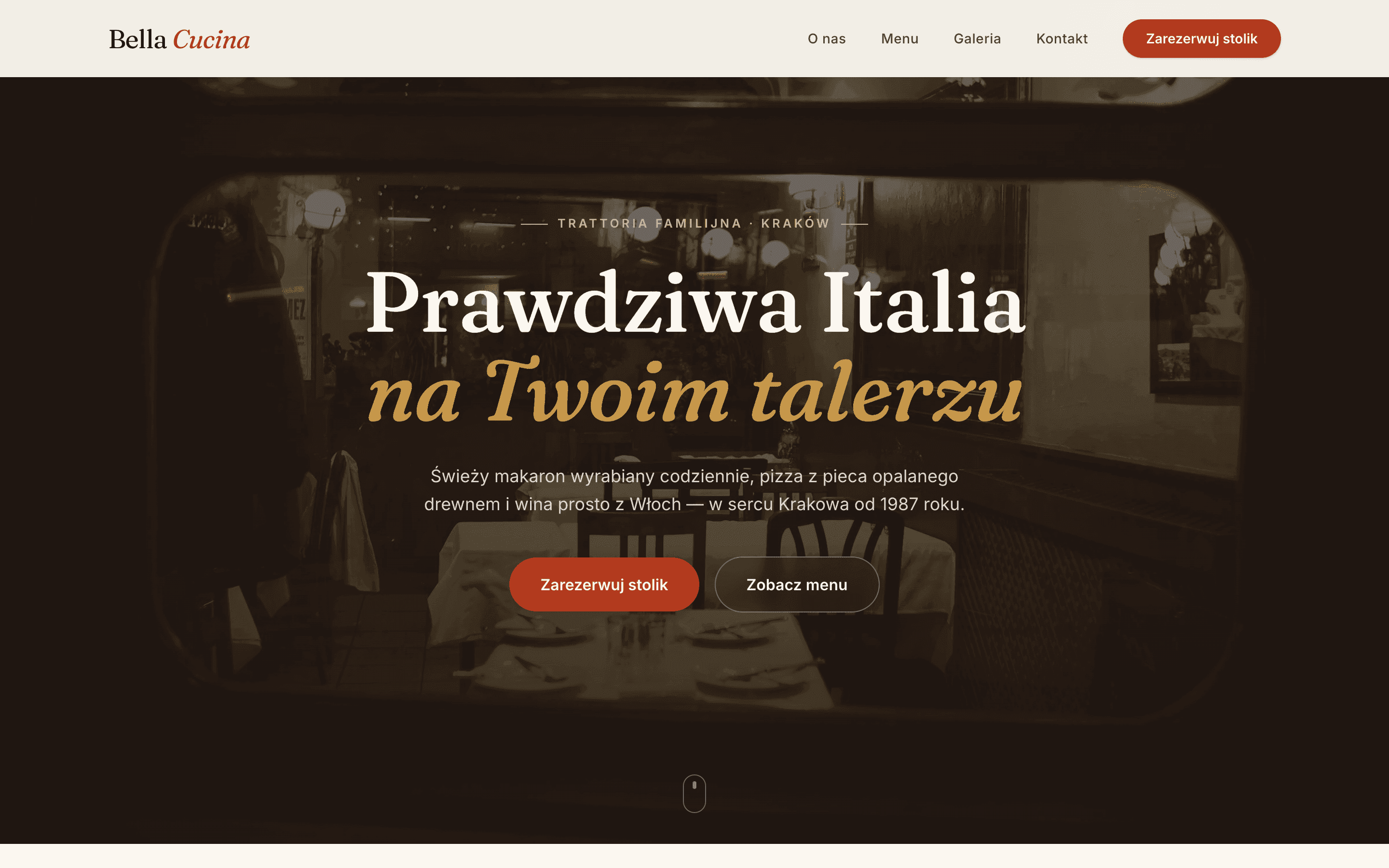 Podgląd strony Bella Cucina