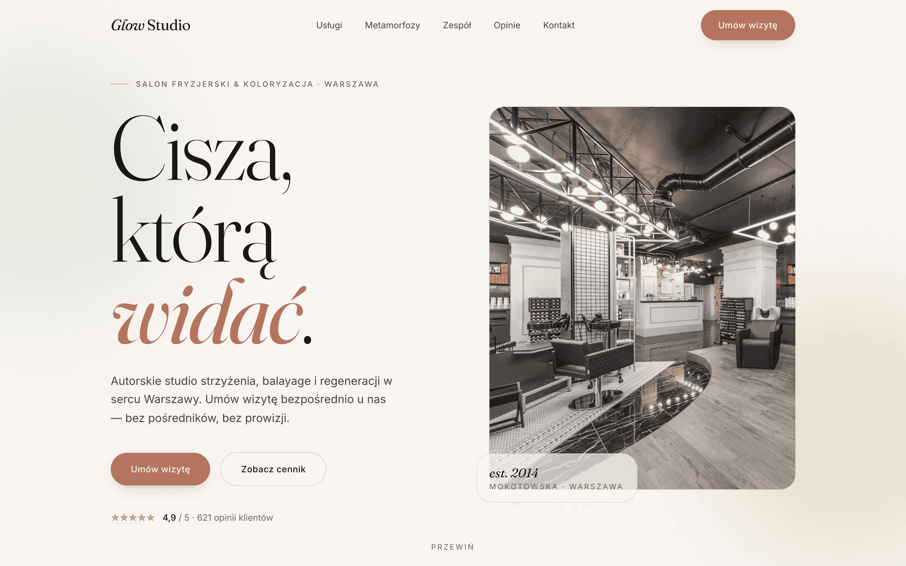 Podgląd strony Glow Studio
