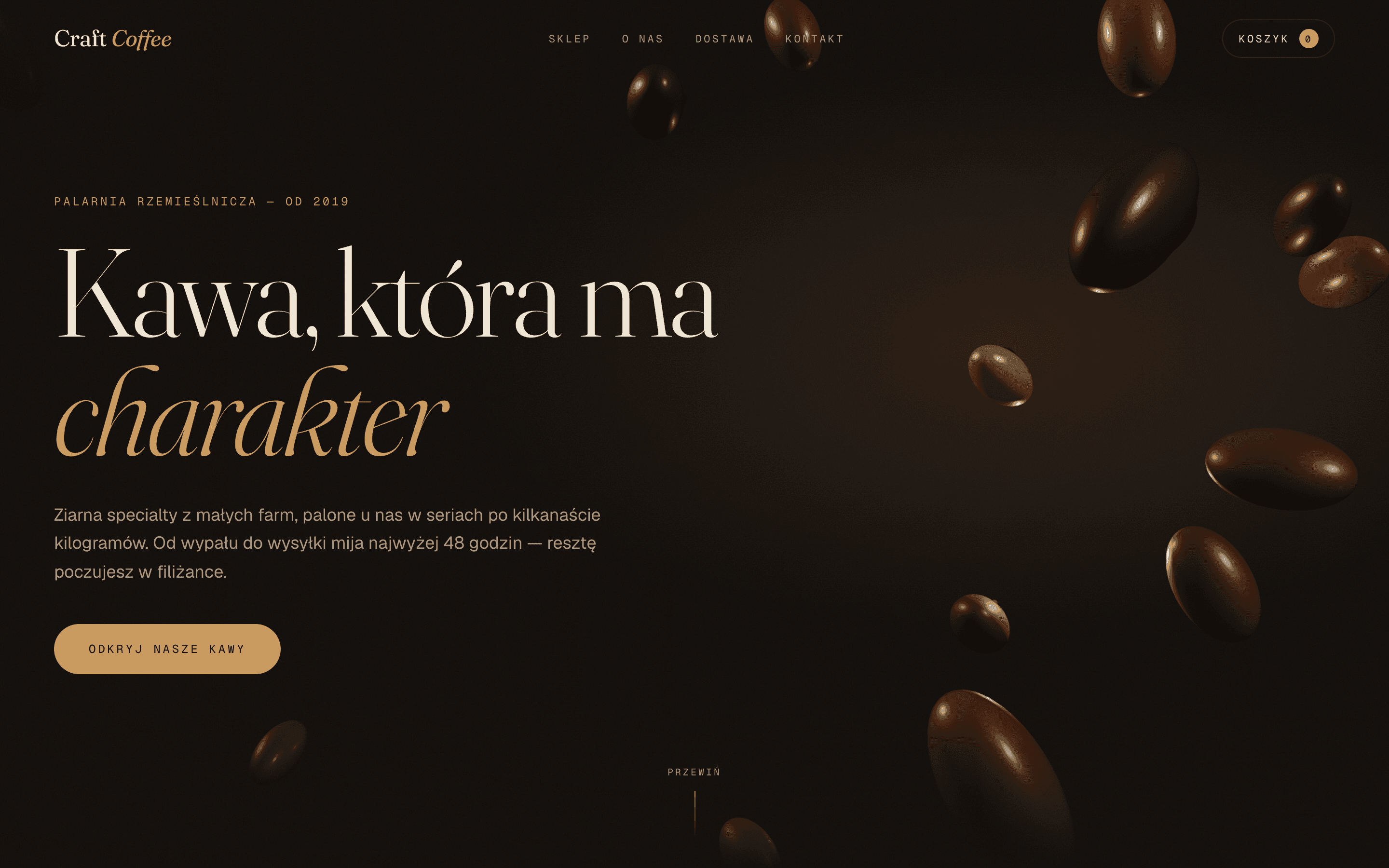 Podgląd strony Craft Coffee