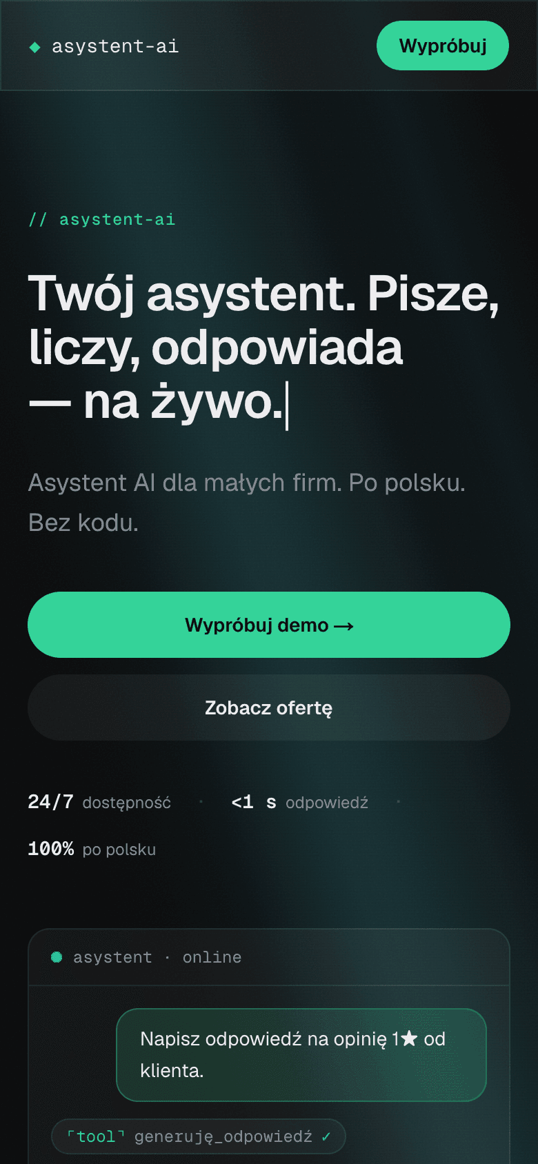 Asystent AI dla firmy — chatbot i generator ofert — ujęcie 2