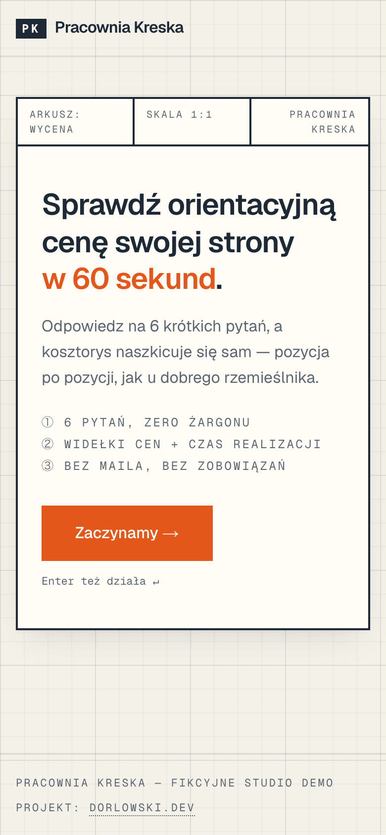 Kalkulator wyceny strony www — wizard — ujęcie 2