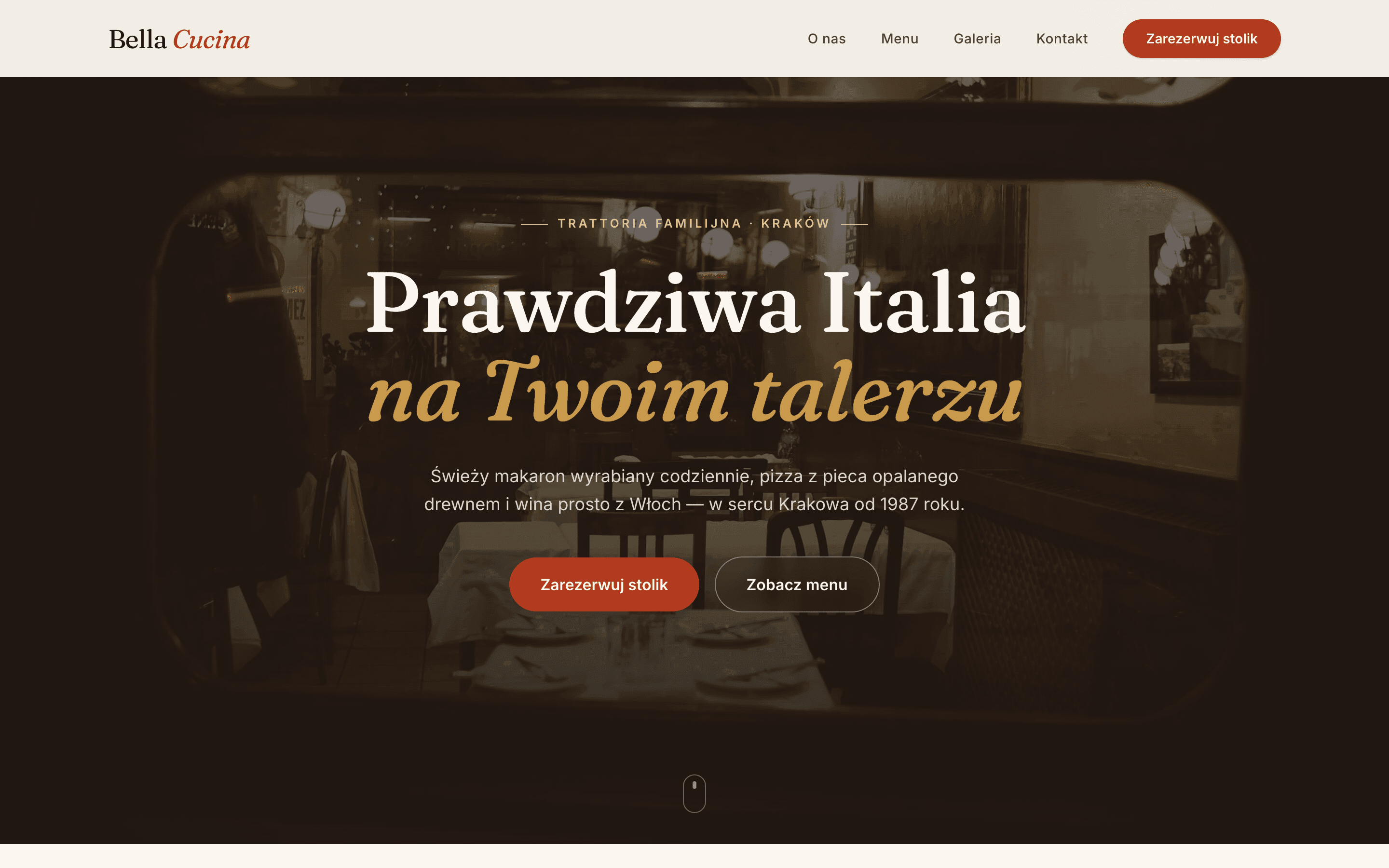 Bella Cucina — strona restauracji
