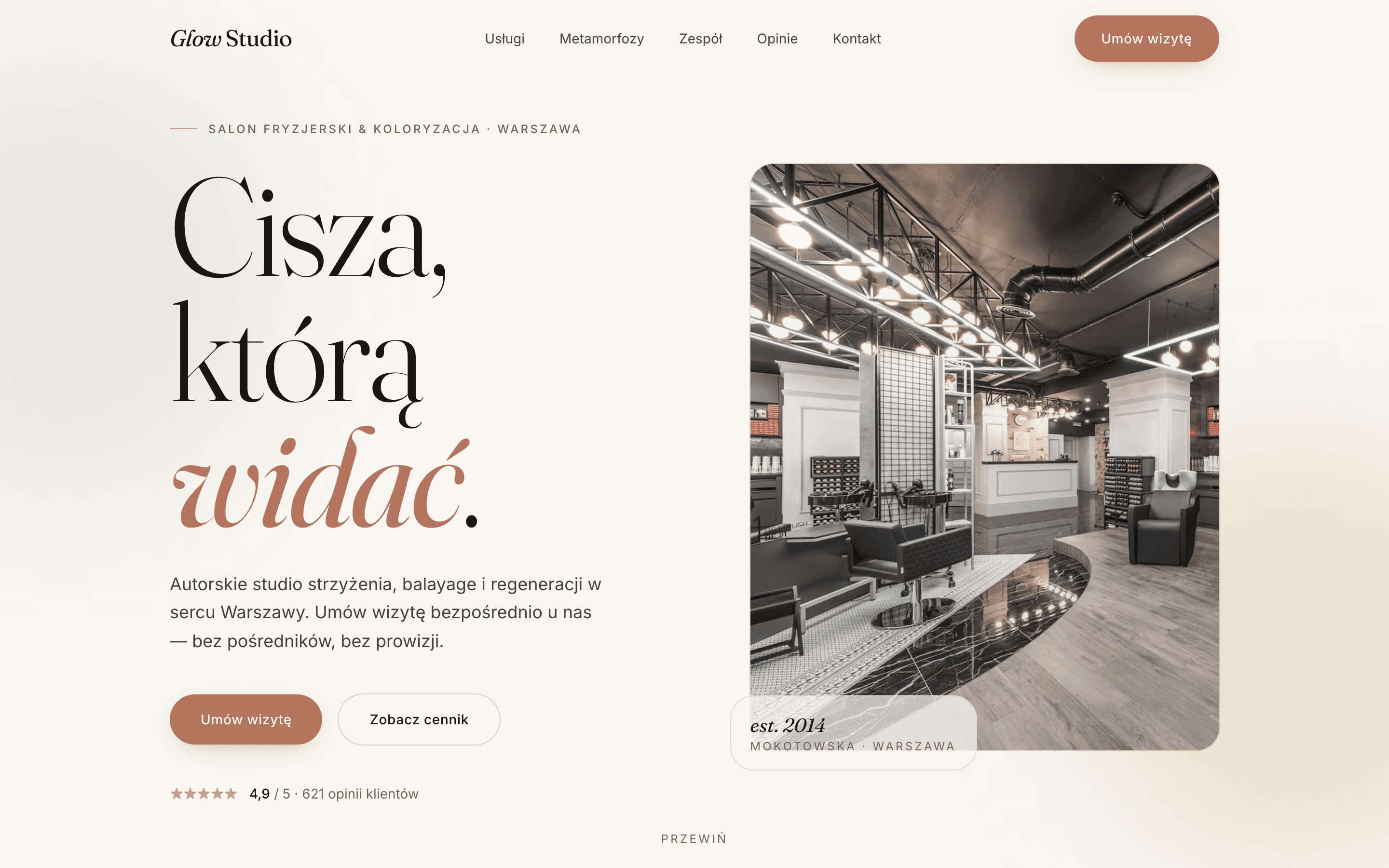 Glow Studio — rezerwacja wizyt online